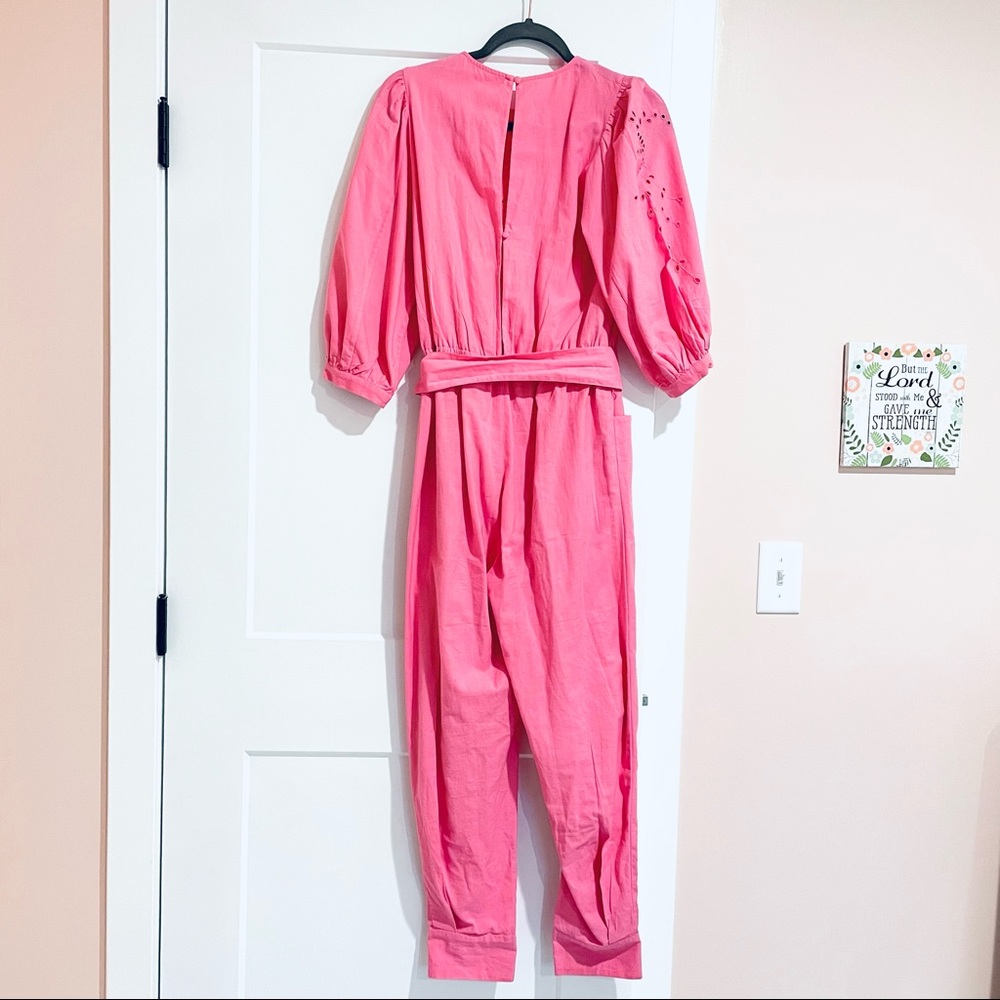 SOLD⚠️ New Happy x Nature boutique resort pink Cara jumpsuit eyelet - Picture 4 of 9